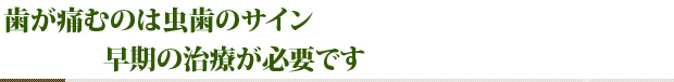 歯が痛むのは虫歯のサイン早期の治療が必要です